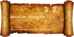 Wendler Bozsóka névjegykártya