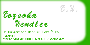 bozsoka wendler business card